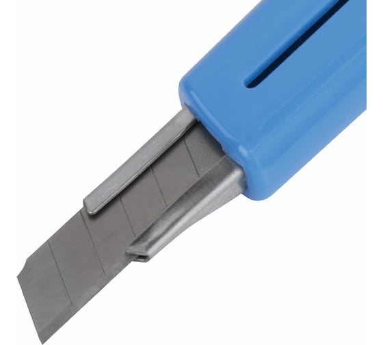 Канцелярский нож BRAUBERG Delta, 9 мм, автофиксатор, цвет голубой 237086