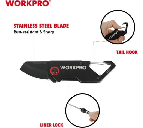Складной нож WORKPRO 1,5 дюйма WP381009