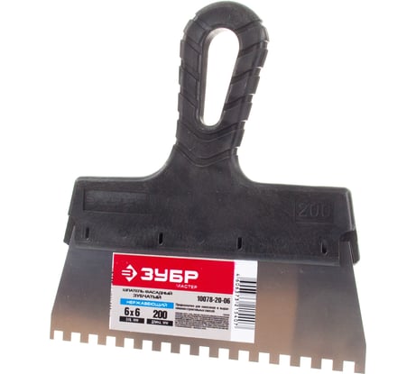 Фасадный зубчатый шпатель 200 мм Зубр МАСТЕР 10078-20-06