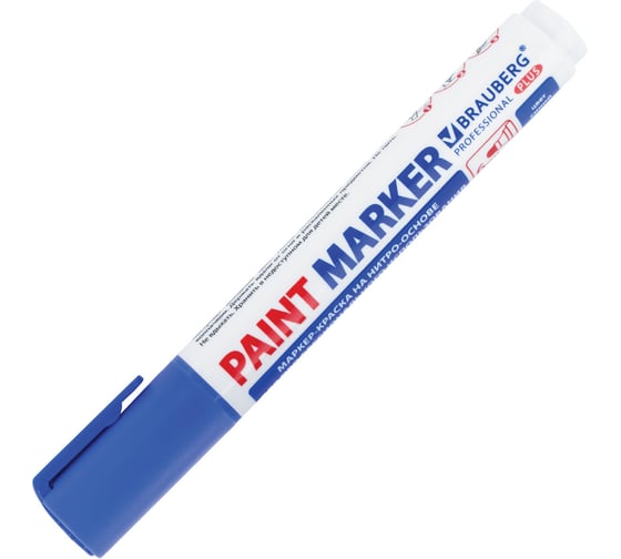 Лаковый маркер-краска BRAUBERG PRO PLUS EXTRA paint marker 6 мм, синий, нитро-основа 151453