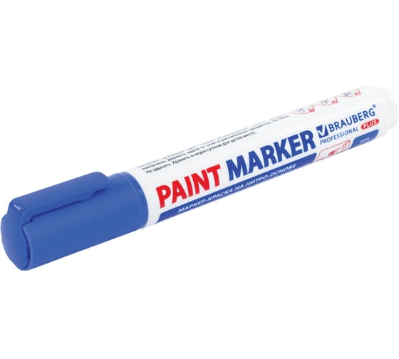 Лаковый маркер-краска BRAUBERG PRO PLUS EXTRA paint marker 6 мм, синий, нитро-основа 151453