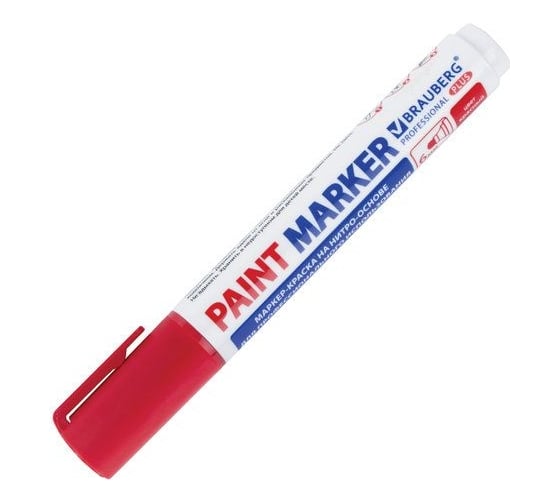 Лаковый маркер-краска BRAUBERG PRO PLUS EXTRA paint marker 6 мм, красный, нитро-основа 151452