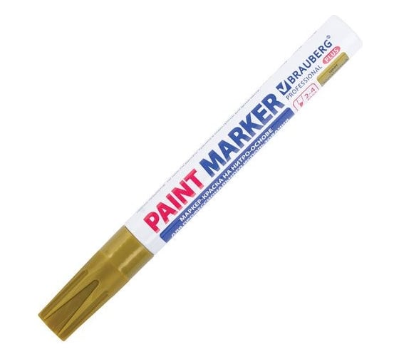 Лаковый маркер-краска BRAUBERG PROFESSIONAL PLUS paint marker 4 мм, золотой 151449