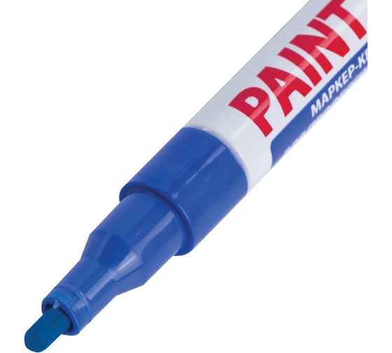 Лаковый маркер-краска BRAUBERG paint marker 2 мм, синий, нитро-основа, алюминиевый корпус 151441
