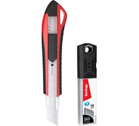 Канцелярский нож Berlingo razzor 300 18 мм, красный, сменные лезвия 10 шт., блистер BM4132_2a