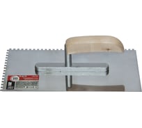 Кельма Toolberg 1401204 нержавеющая сталь, деревянная рукоятка, 130x270 мм, зуб 4x4 мм ЛА-00000453
