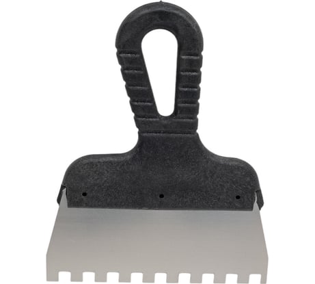 Зубчатый шпатель КЭС 8x8 мм, нержавеющая сталь, пластиковая рукоятка, 150 мм 10000046