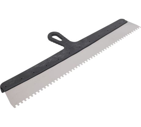 Зубчатый шпатель КЭС 6x6 мм, нержавеющая сталь, пластиковая рукоятка, 600 мм 10000045