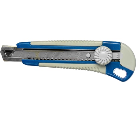 Технический нож, лезвие 18мм, двухкомпонентный корпус, металлическая направляющая, фиксатор КОБАЛЬТ 242-151