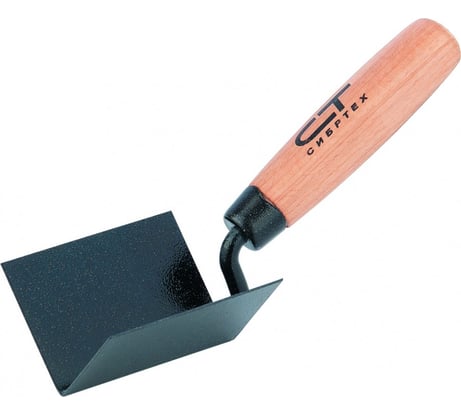 Угловая кельма СИБРТЕХ 80x60x60 мм, стальная, для внутренних углов, буковая ручка 86307