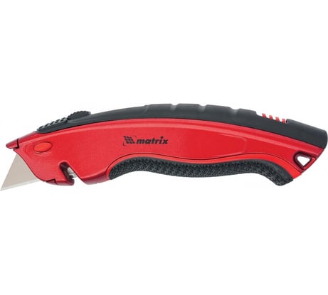 Нож MATRIX 18 мм, выдвижное трапециевидное лезвие "QUIK BLADE", эргономичная двухкомпонентная рукоятка, 3 лезвия 78925