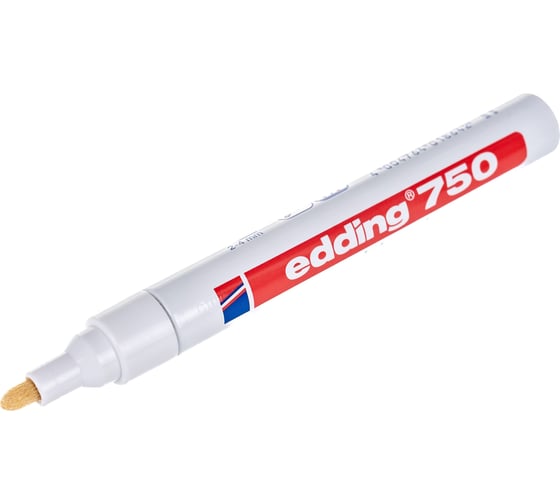 Лаковый маркер, белый, круглый наконечник 2-4мм Edding E-750-49