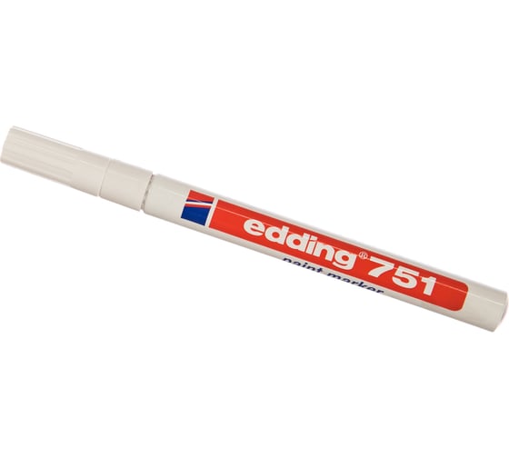 Лаковый маркер, белый, круглый наконечник 1-2мм Edding E-751-49