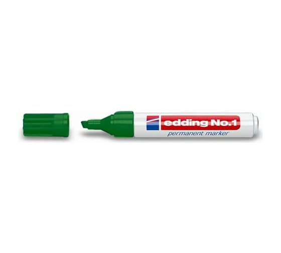 Edding 1#4  Маркер перманентный, клиновидный наконечник 1-5 мм, зеленый E-1-4