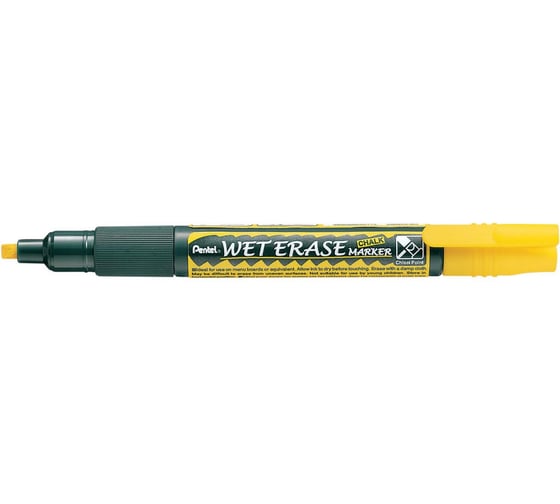 Маркер на водной основе Pentel Wet Erase Marker 2.0/4.0мм, желтый SMW26-G
