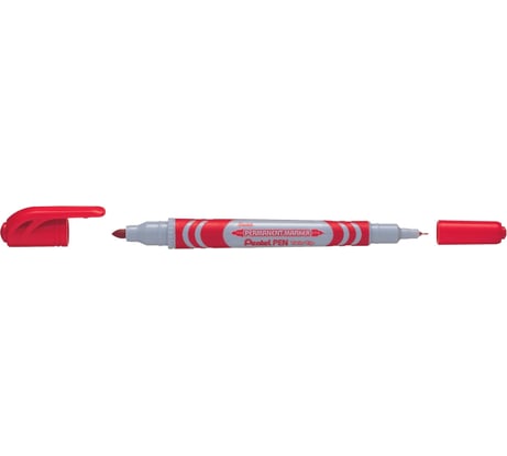 Двухсторонний перманентный маркер для CD/DVD Pentel Pen Twin Tip 1.0/3.5мм, красный N65W-B