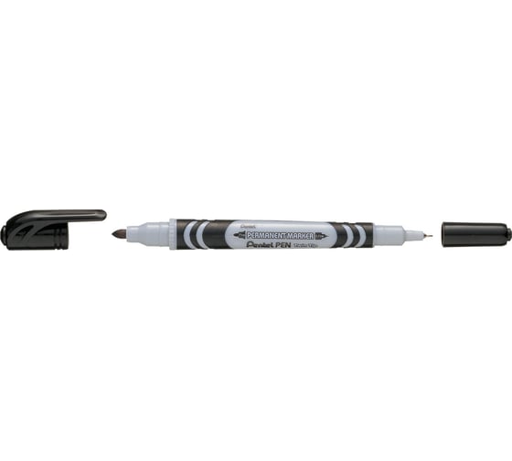 Двухсторонний перманентный маркер для CD/DVD Pentel Pen Twin Tip 1.0/3.5мм, черный N65W-A 1
