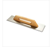Зубчатый полутер DEKOR HASSAN 120x400 мм, квадратный зуб 10x10 мм, деревянная ручка  462