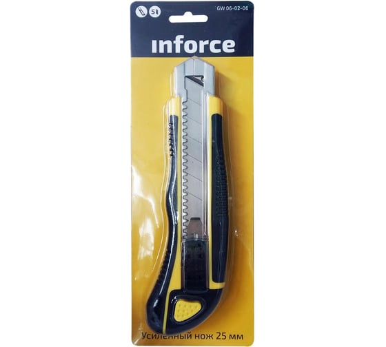 Усиленный нож 25мм, 5 лезвий в комплекте Inforce GW 06-02-06