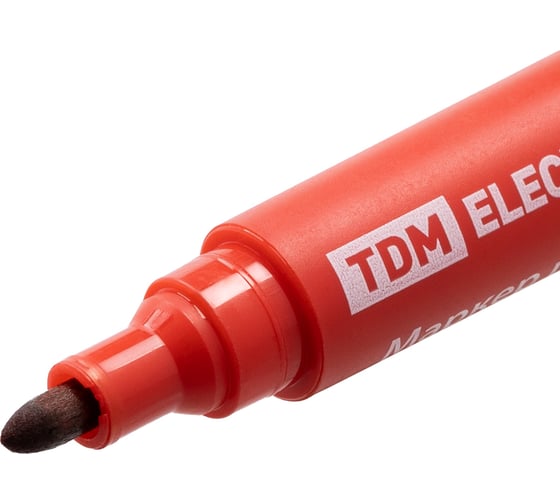 Перманентный маркер TDM ELECTRIC 1-3 мм, красный, круглый наконечник SQ0594-0123