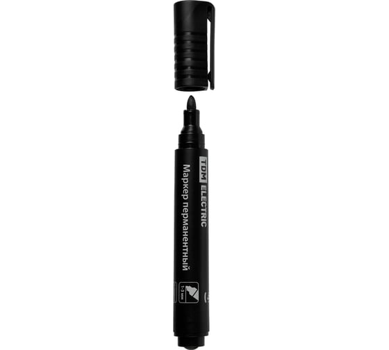 Перманентный маркер TDM ELECTRIC 1-3 мм, черный, круглый наконечник SQ0594-0122