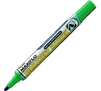 Перманентный маркер с жидкими чернилами и кнопкой подкачки чернил Pentel Maxiflo зеленый, 4.5 мм NLF50-D