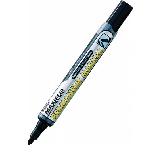 Перманентный маркер с жидкими чернилами и кнопкой подкачки чернил Pentel Maxiflo черный, 4.5 мм NLF50-A