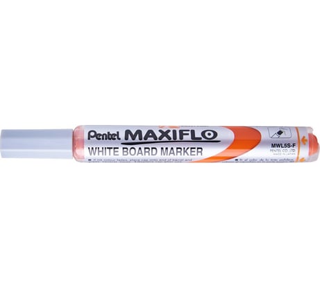 Маркер для досок с жидкими чернилами и кнопкой подкачки чернил Pentel Maxiflo оранжевый, 4.0 мм MWL5S-F