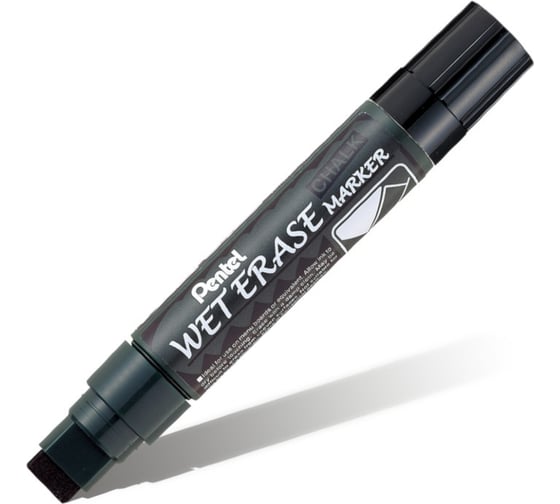 Маркер жидкий мел Pentel Wet Erase Marker черный, 10 мм/15 мм SMW56-A