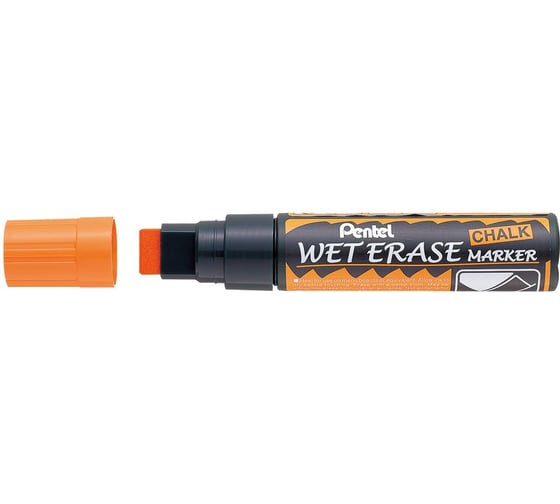 Маркер жидкий мел Pentel Wet Erase Marker оранжевый, 10 мм/15 мм SMW56-F 1