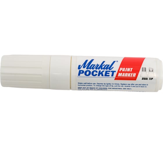 Перманентный маркер Markal POCKET MARKER WHITE белый, с клиновидным/овальным наконечником 97500