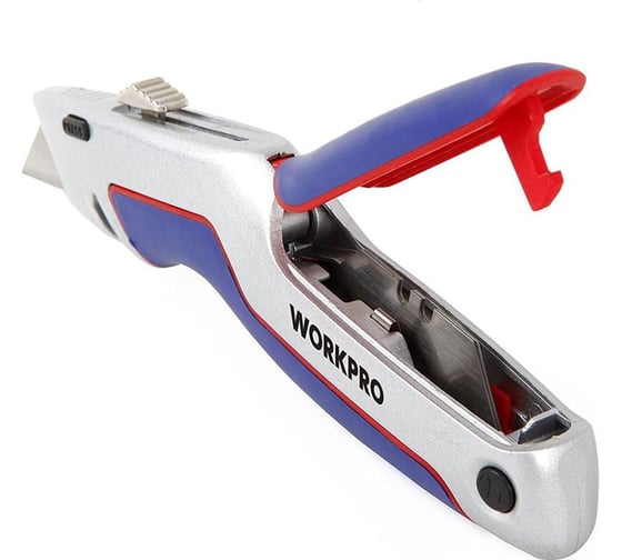 Строительный нож WORKPRO 165мм с быстрой сменой лезвий W013008