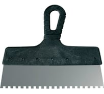 Зубчатый шпатель (зуб 6 мм, стальное лезвие, пластиковая ручка) 150 мм MOS 06572М