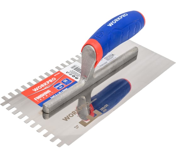 Гладилка из нержавеющей стали WORKPRO 280х130х0.7 мм, зубья 6х10 мм WP323004 1