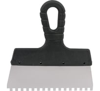 Фасадный зубчатый шпатель (200 мм, нержавеющая сталь, 6 мм) Biber 35213 тов-048247