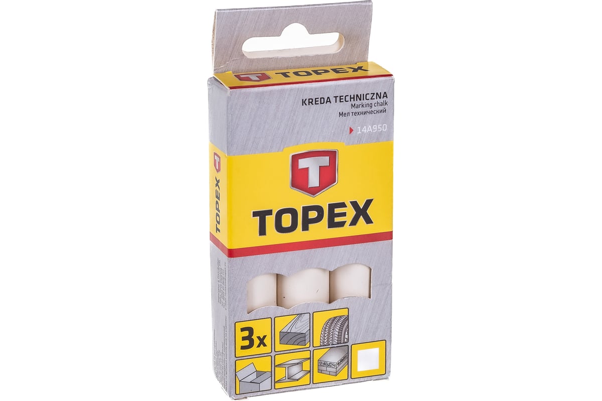 Белый мел 13 x 85, 3 шт. TOPEX 14A950