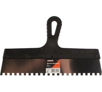 Фасадный шпатель Gigant 350 мм зуб 8х8 мм из нержавеющей стали с пластиковой ручкой SPT 009