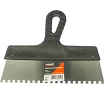 Фасадный шпатель Gigant 250 мм зуб 6х6 мм из нержавеющей стали с пластиковой ручкой SPT 013