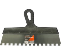 Фасадный шпатель Gigant 300 мм зуб 10х10 мм из нержавеющей стали с пластиковой ручкой SPT 026