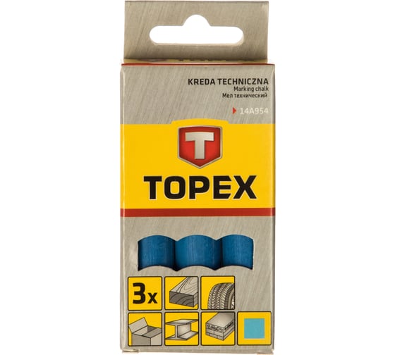 Мел (синий, 13 x 85) 3 шт. TOPEX 14A954