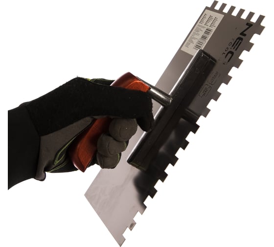 Гладилка с зубьями 10x10x10мм, 280x130мм NEO Tools 50-025