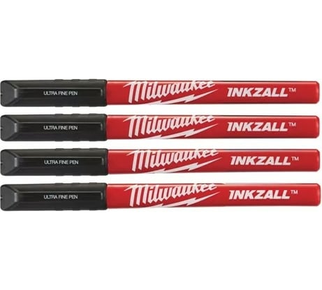 Ручка (черная, 4шт) Milwaukee INKZALL Fine Tip 48223164