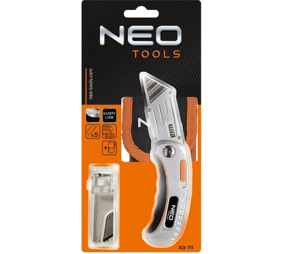 Нож с трапециевидным лезвием NEO Tools 63-711