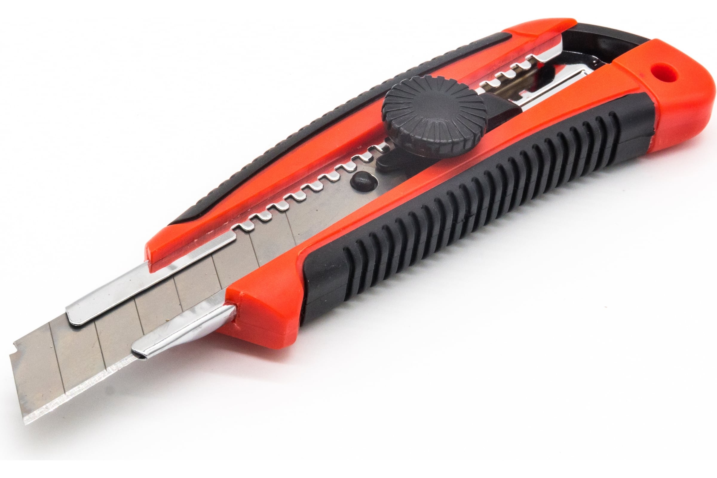 Упрочненныйпистолетныйнож(двухкомпонентнаяобрезиненнаяручка,винтовойфиксатор)18ммКЕДР031-000826152