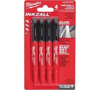 Тонкий маркер для стройплощадки, 4шт. Milwaukee INKZALL 48223154