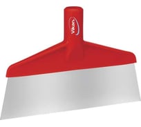 Скребок с рабочей пластиной из нержавейки для столов и полов Vikan 260 мм, красный 29104