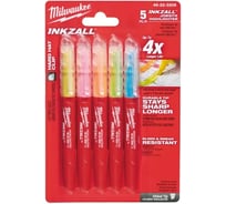 Маркер-текстовыделитель (цветные, 5шт) Milwaukee INKZALL 48223206
