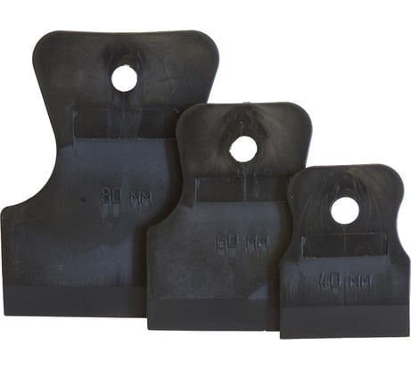 Набор резиновых шпателей КЕДР черные, 3шт, 40-60-80мм 139-0005 134981