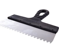 Фасадный нержавеющий зубчатый шпатель 250 мм / зуб 6 мм КУРС 06607