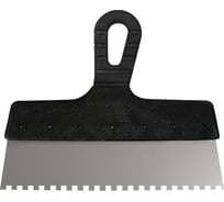 Фасадный нержавеющий зубчатый шпатель 350 мм / зуб 8 мм КУРС 06614